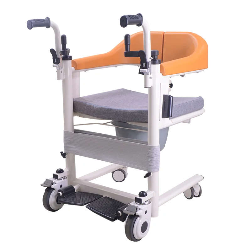 Multifunctional Lift Wheelchair Patient Transfer Commode Chair Medical Hydraulic Lift Chair With 4 Wheels