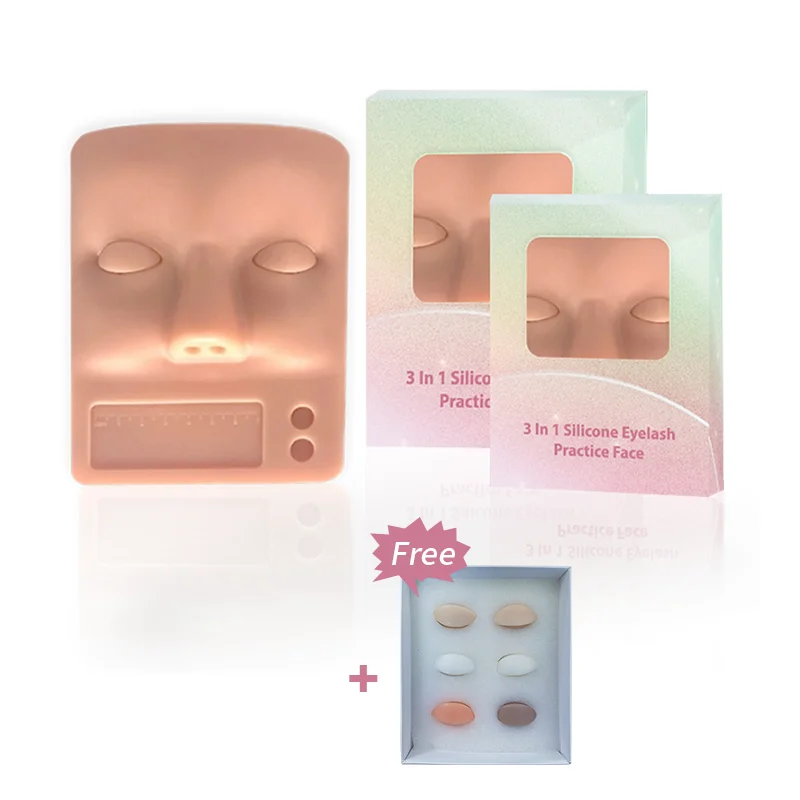 Silicone Reusable Replaced Eyelids Lash Tech Training Mannequin Display Head eyelash practice face