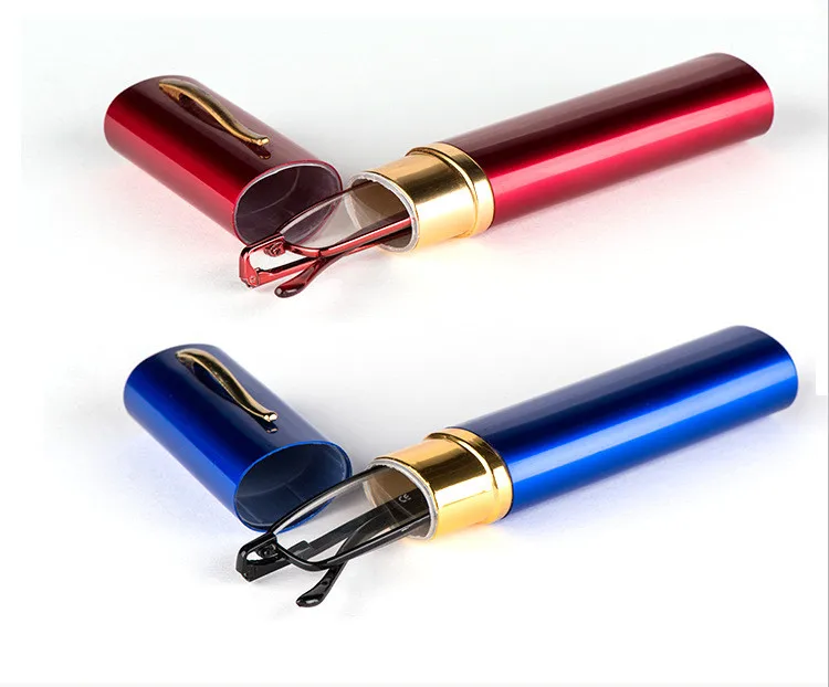 Exquisite wholesale metal spring hinge reading glasses portable presbyopia glasses with case