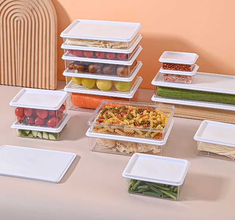 Multi Size Transparent Plastic Leakproof Food Meal Prep Storage Containers For Fridge With Lids Freezer Containers