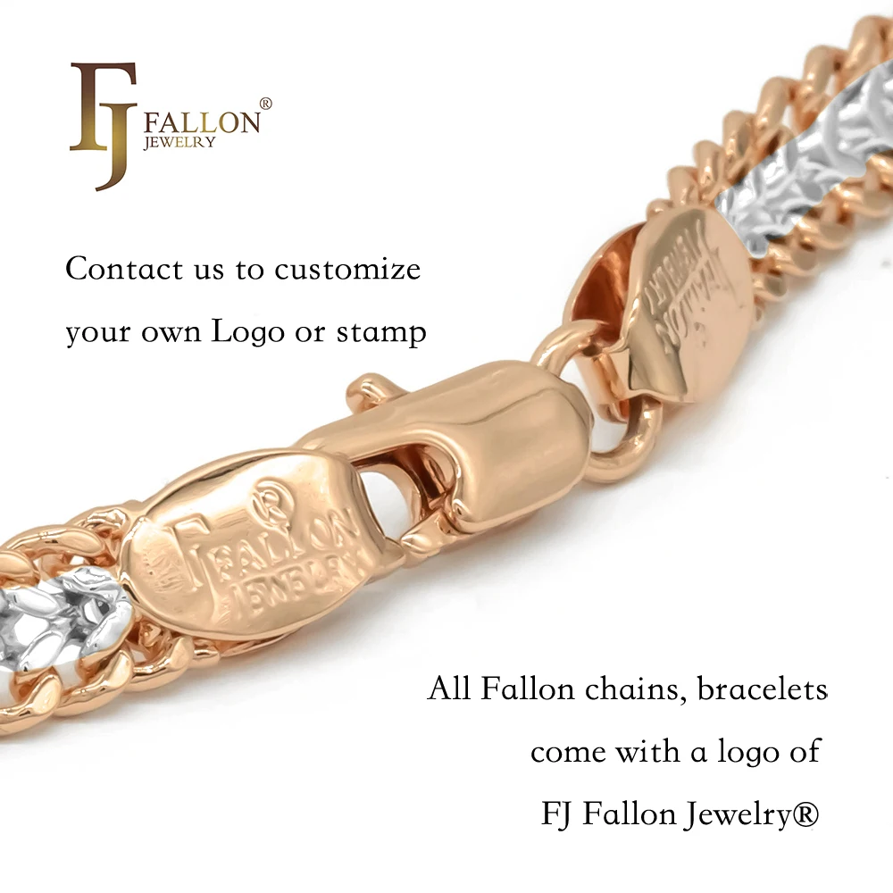 F94110115 FJ Fallon модные ювелирные изделия Mariner H звено цепи [грубое лицо] с покрытием из розового золота двухцветная латунь