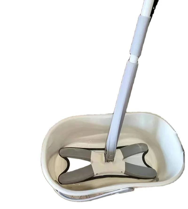 Hand Free Wash Mop 360 Spin Twist Mop X Microfiber Wringer Flat  With Foldable