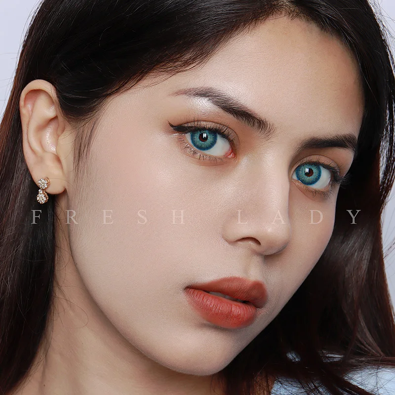 2022Linagguo Fresh Lady Magnificent Series Antarctic Blue wholesale yearly cosmetic lentes de contacto eye lens colored contacts