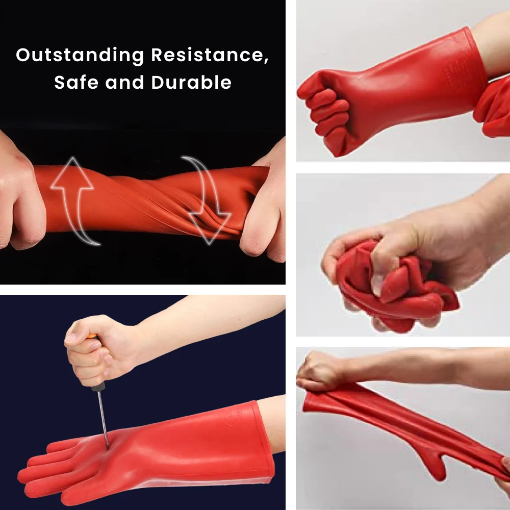 Dielectric One-Piece Heat-Insulating Safety Gloves Insulated Made Of Rubber For Durable Class 2