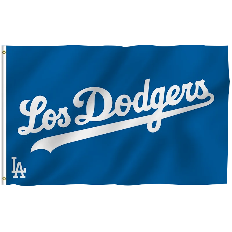 Hot Selling 3x5FT Polyester Mlbs Team Banners Customizable Outdoor Baseball Dodgers Flags