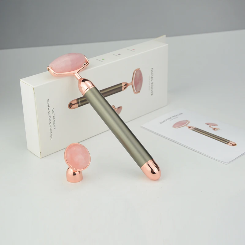 Новинка 2021, лидер продаж, 2 в 1, косметическое оборудование для лица, вибрирующий нефритовый массажный ролик для лица