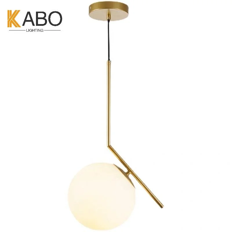 Латунный подвесной светильник для кухни, креативный стеклянный шар, подвесной светильник для гостиной, стеклянный кулон