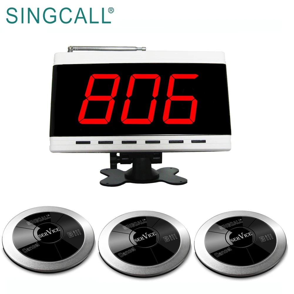 SINGCALL Waterproof Pager Calling Systems Coaster Wireless Waiter Call System