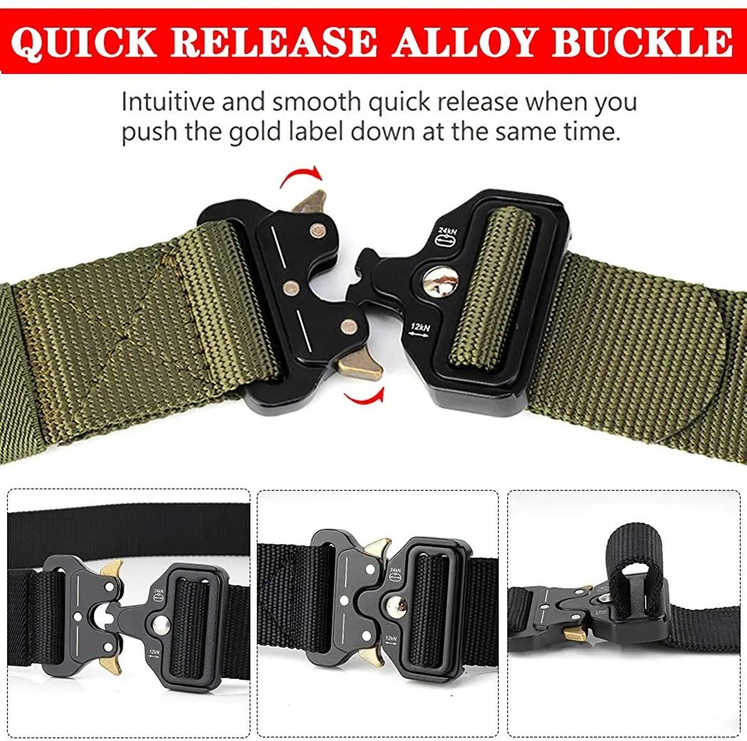  FLYFIT Combat Quick Release Cinturon Tactico Militar Negros Men Nylon Buckle Military Tactical