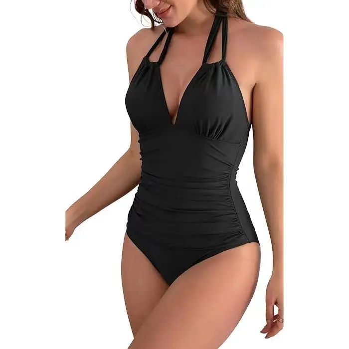 New One-piece Swimming Wears Women Deep V-neck Sexy Backless Tight Bikini