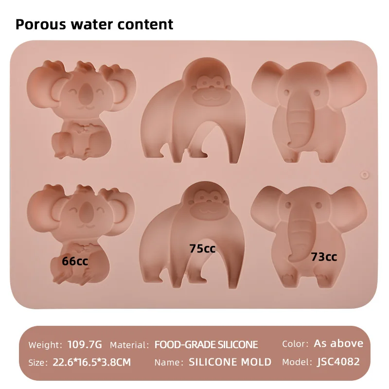 Cute 3 kinds of cartoon animal designs silicone soap molds silicone cake molds cookies making tools