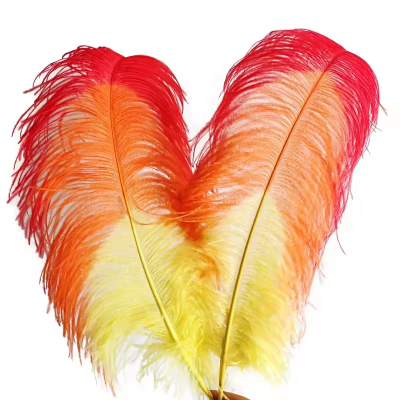 Высококачественные окрашенные страусиные перья 30-35 см двухцветные декоративные для украшения карнавального костюма