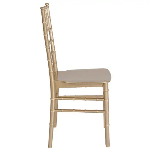 High Quality Wedding Event Party Chairs PP Resin Gold Plastic Tiffany Stackable Chiavari Banquet Chair for Hotel Restaurant