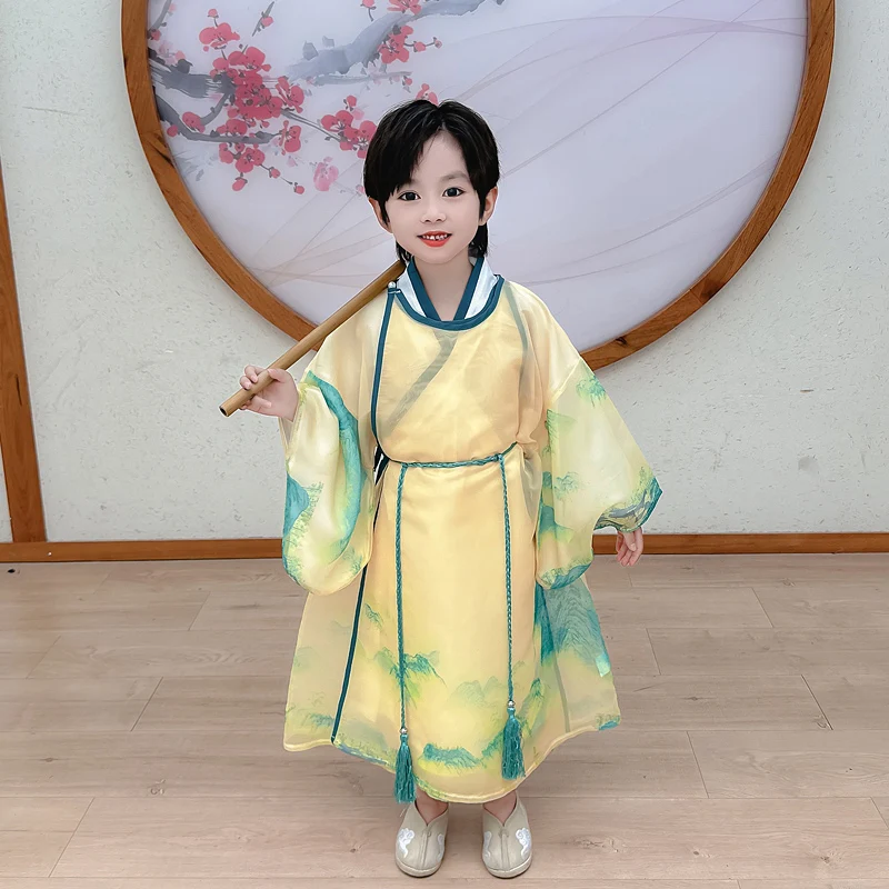 Пейзаж sanshui дизайн hanfu para mujer традиционное китайское платье для мальчиков