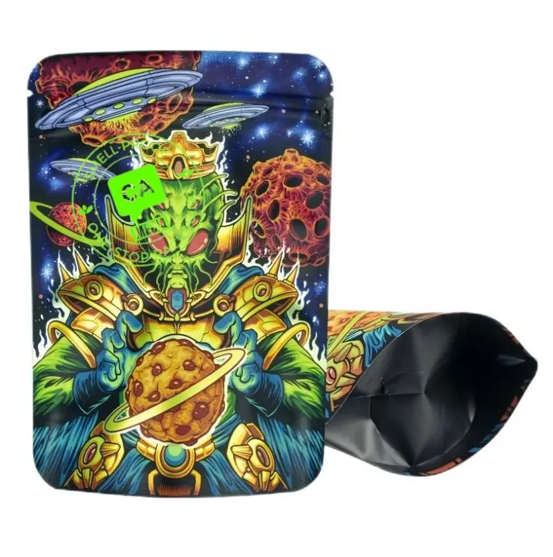 New Product Kush Packaging Gummy Edibles Tobacco Pouch Mylar Cookie Bags 3.5