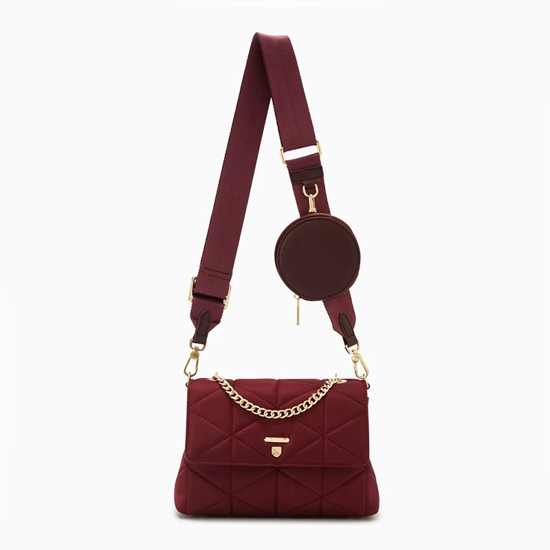 2020 Ins Trendy Colorful Nylon Leather Crossbody Purse Women Handbags Small Pocket Fashion Sling Shoulder Bag For Girl