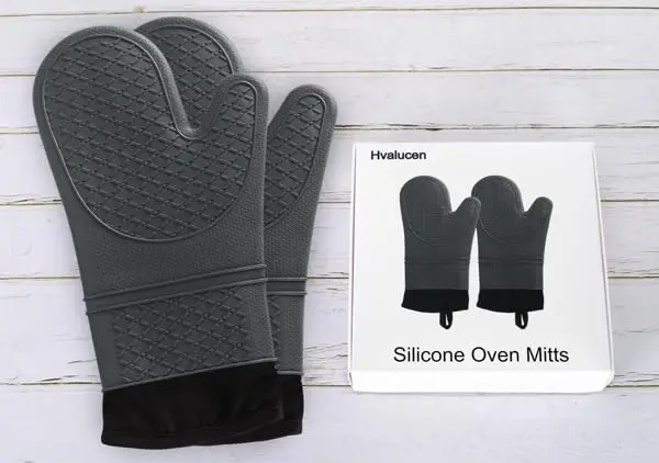 2Pcs Waterproof and Non-Slip Temperature Heat Resistant kitchen baking cooking silicon silicone oven mitts gloves set