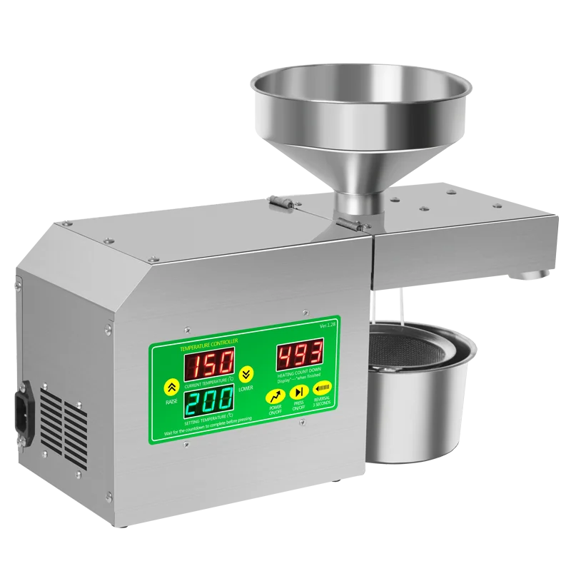 820W Stainless Steel Oil Press, Intelligent Oil Press Suitable For Olive Kernel Linseed Oil Press