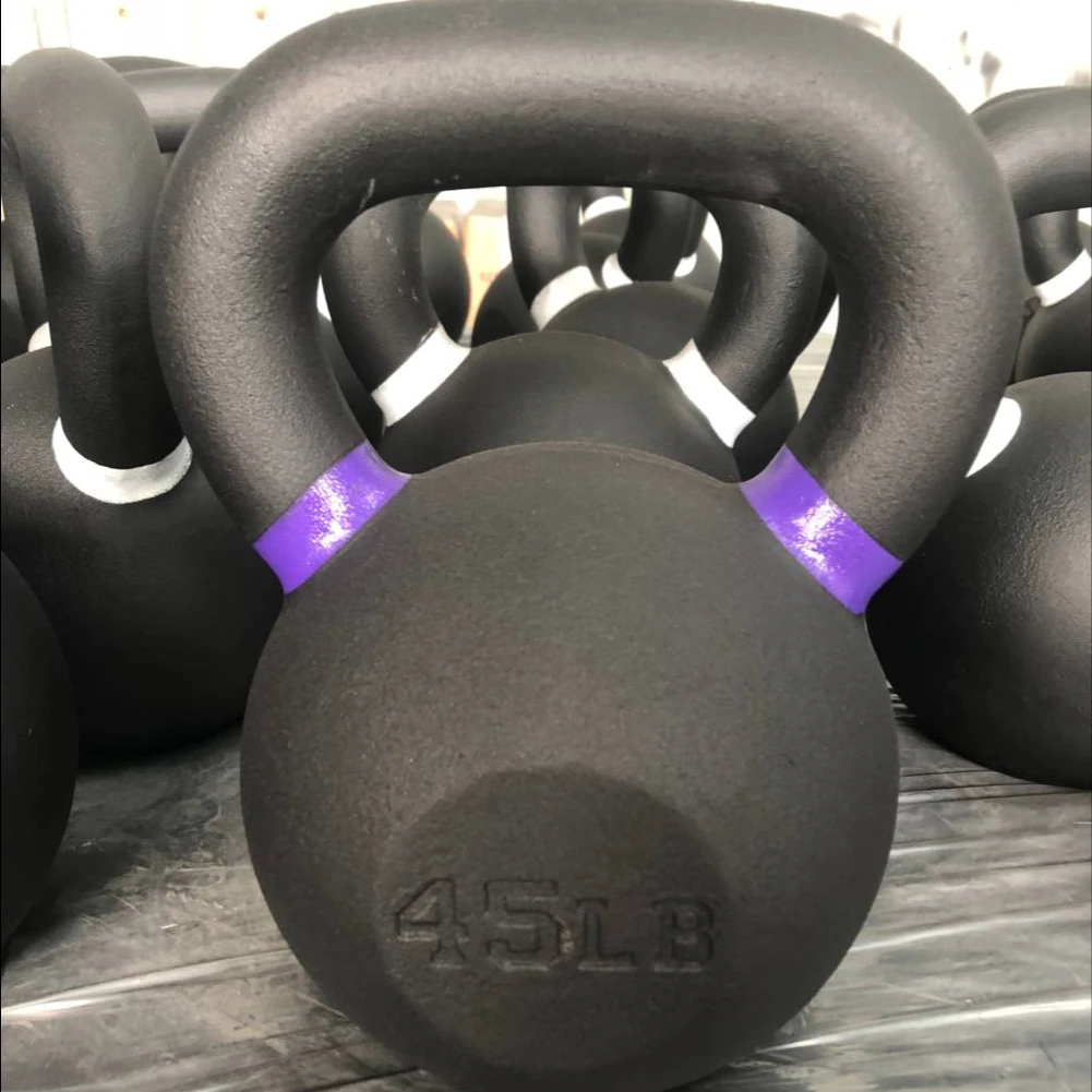 factory directly supply black powder coated cast iron kettlebell /  fitness equipment