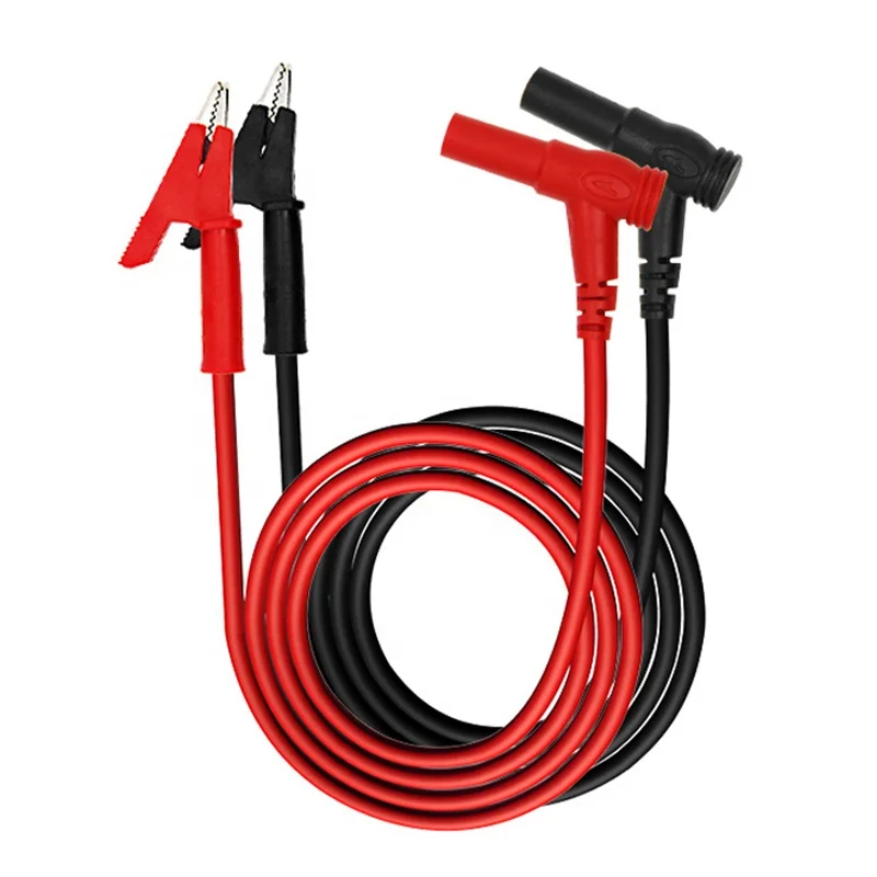 Factory low price black+red 4mm banana plug to alligator clip test lead 1M 15A Multimeter cable