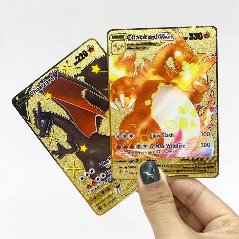 Лидер продаж карточки Charizard blastise Venusaur Gold Metal Monster Vmax 1-го выпуска Карманные