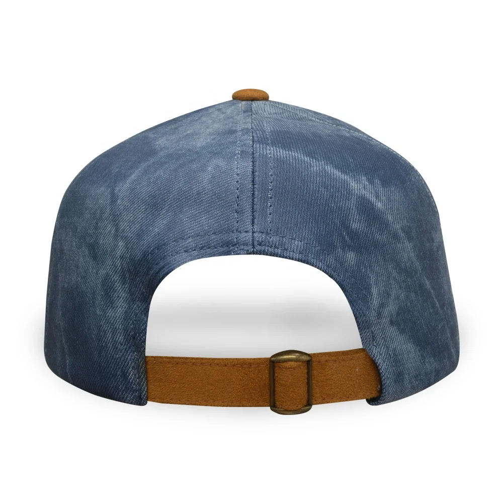 Hot sale denim PU leather patch embroidery snapback cap flat bill outdoor street cap