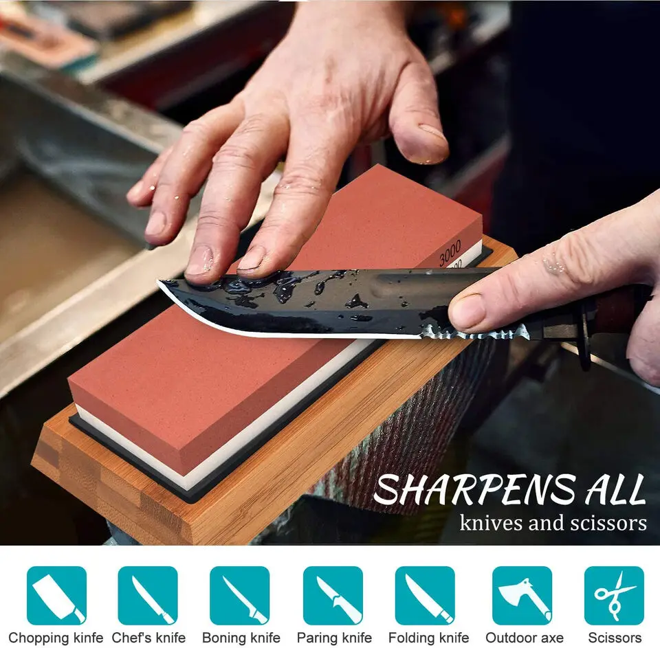 Whetstone Sharpening Stone Set 400/1000 3000/8000 Grit Knife Sharpener with Holder Abrasive Tools Category