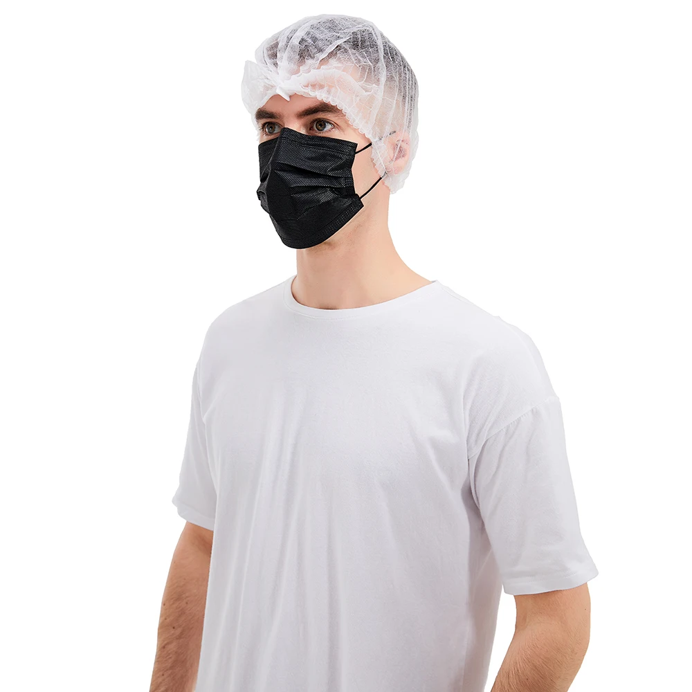 Haixin Health disposable 3 ply black medical masks nonwoven dust mask with ISO certification
