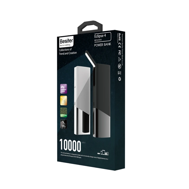 Тряски power bank показывают состояние питания в любое время мода цифровой дисплей со светодиодной подсветкой usb 10000 мА/ч Белый портативные зарядные устройства