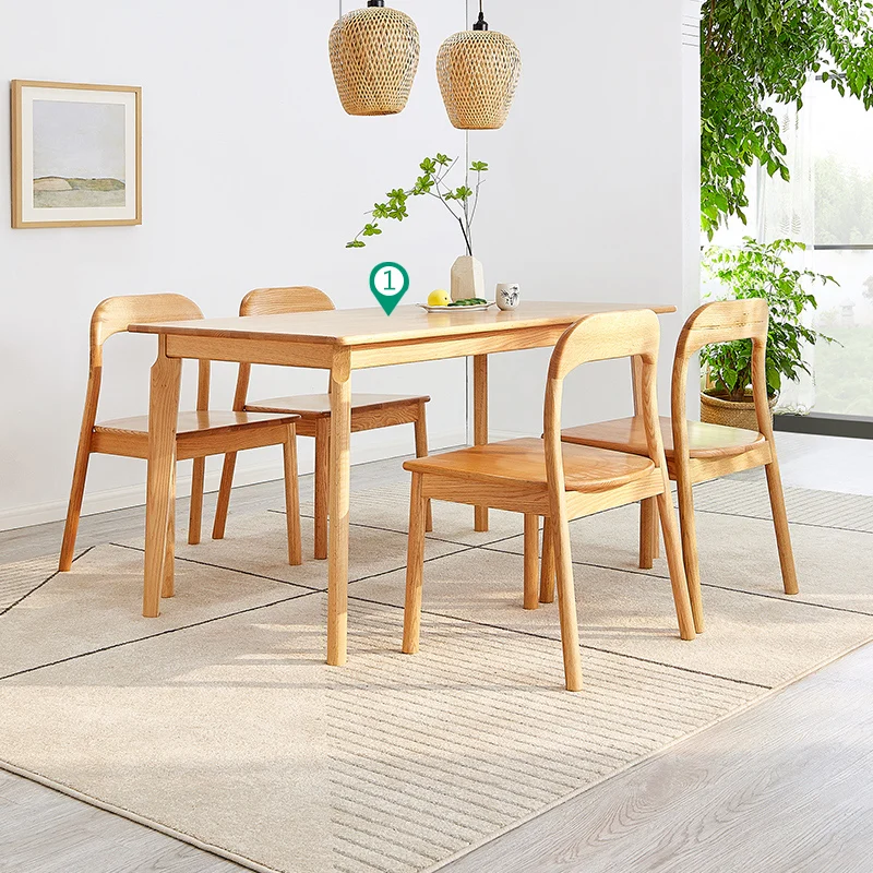 dw1010 quanu natural oak wood dining table full solid wooden