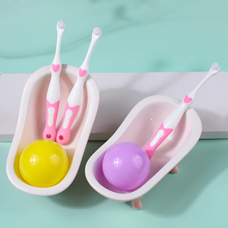 Wholesale ultra-fine extra soft bristle BPA free New design round head baby toothbrush