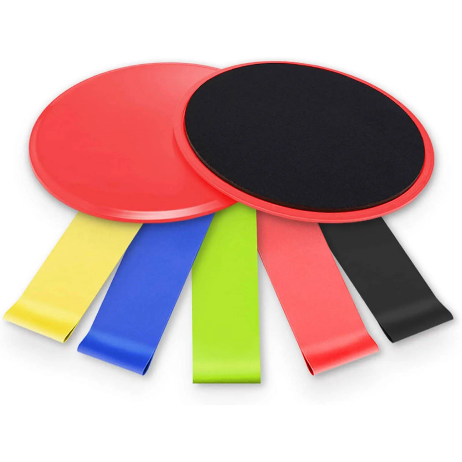 Libenli Cheap Supply  Fitness Exercise Strength Training Resistance Loop Exercise Bands 5 and Core Sliders  Set