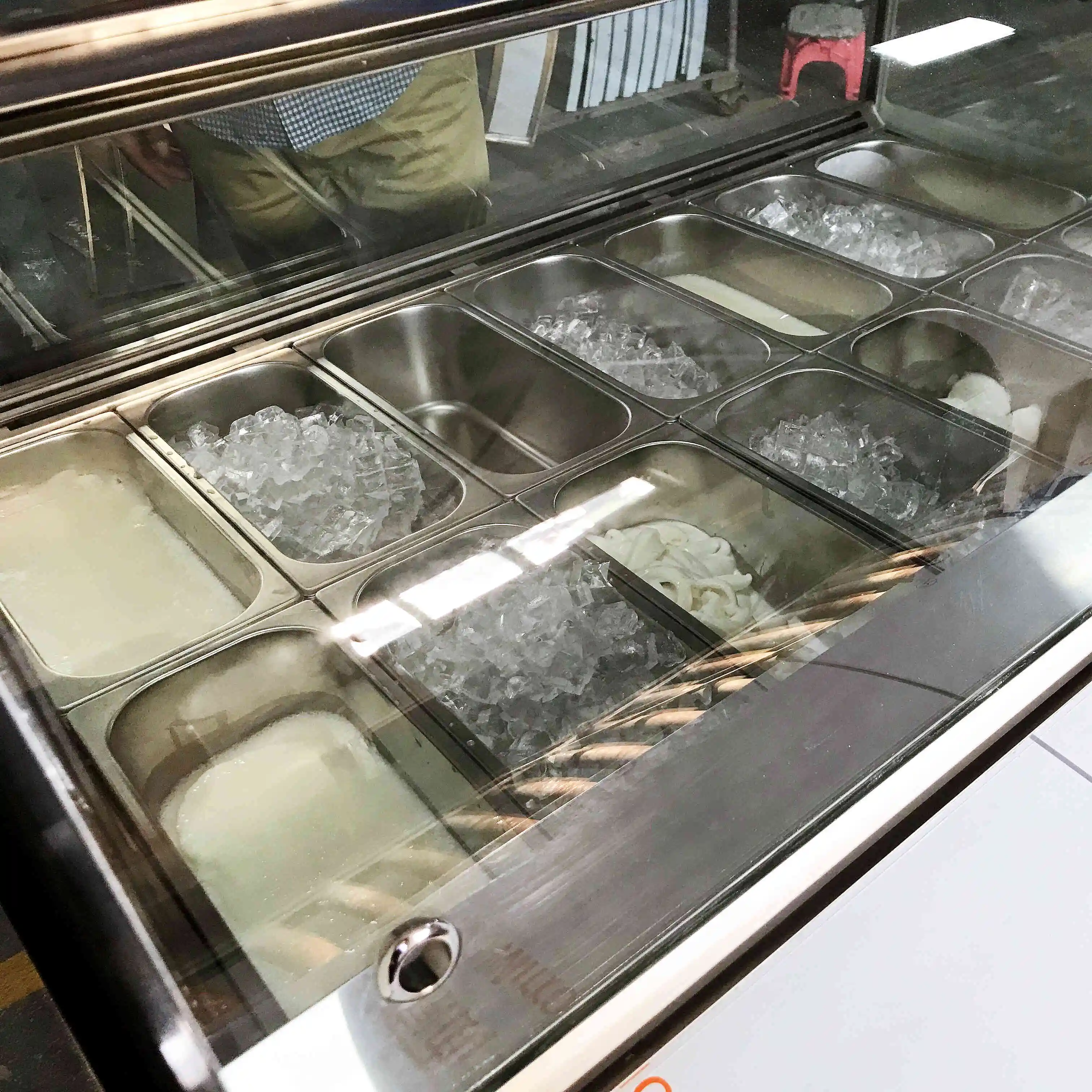 Single-Temperature 20 Plate Ice Cream Display Case Air-Cold Cooling Refrigerator Glass Door Ice Machine Use Durable Glass Cooler