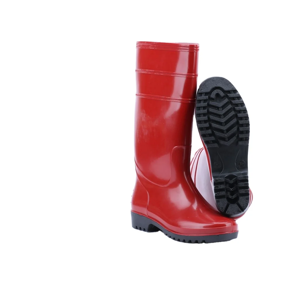 cheap custom designed unisex anti slip waterproof long PVC Rain Boot gum boots for men working industry