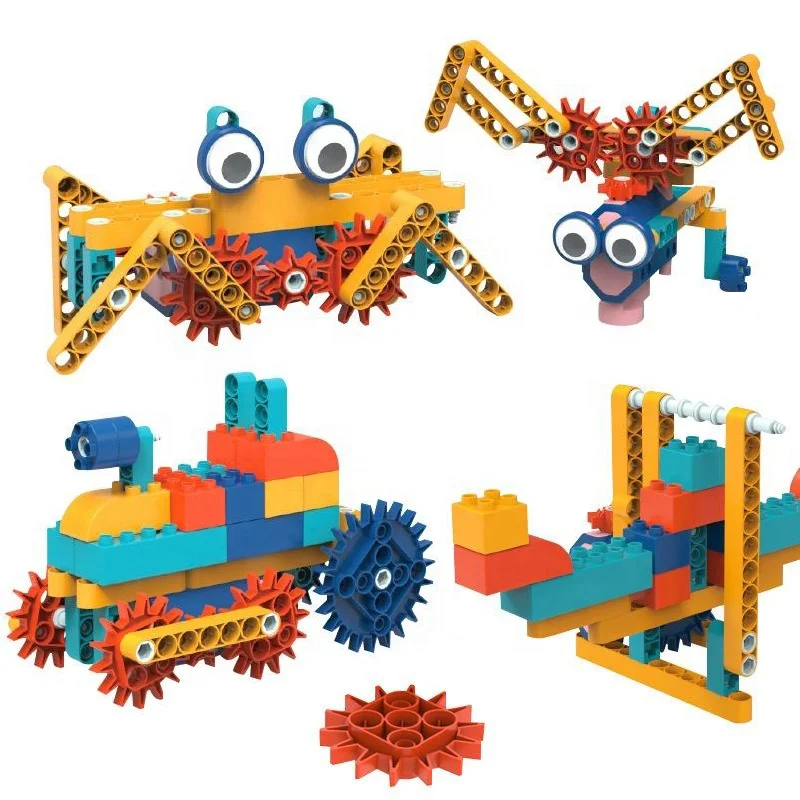 New 116pcs STEM toy building blocks electric gear drive DIY engineering construction building toy sets with motor