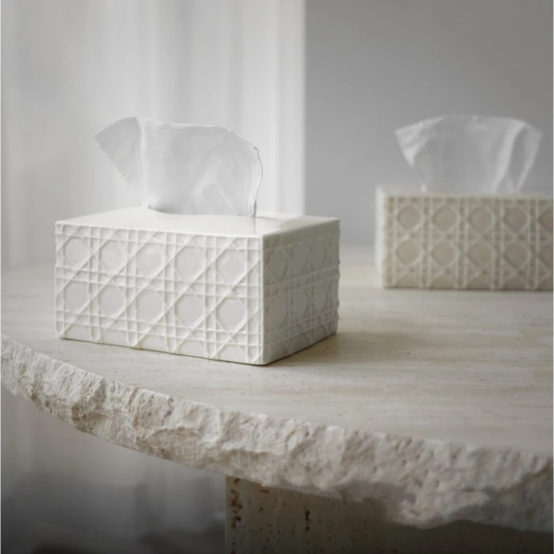 European Style Luxury Fashion Creative Household Office Desktop Ceramic Tissue Box For Home Decor Tissue Paper Boxes
