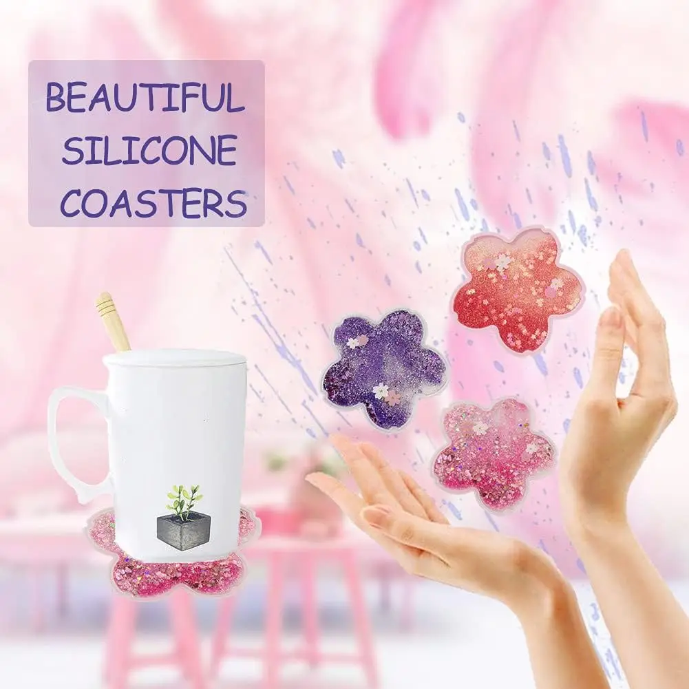 quicksand acrylic coaster glitter quicksand coaster quicksand table mats saku-ra/ocean coasters for drinks