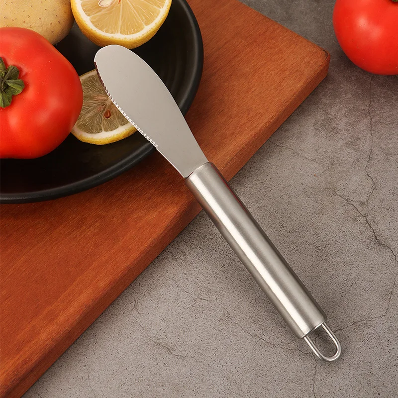 
Amazon Hot Sale Eco Friendly Kitchen Accessories Cheese Dessert Knifes Stainless Steel Sandwiches Bread Jam Spatula Butter Knife 