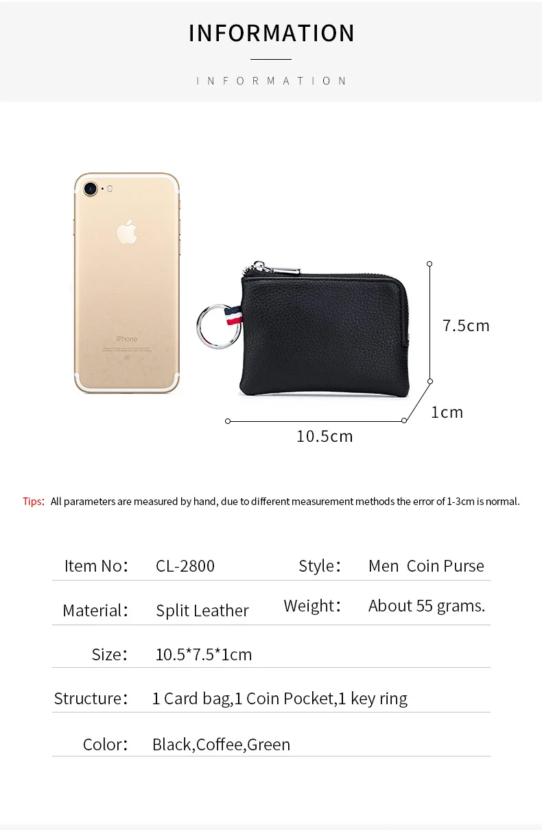 Real Leather Coin Purses Cute Small Portable Change Money Bags Key bag Pocket Wallets Case Mini Pouch Zipper