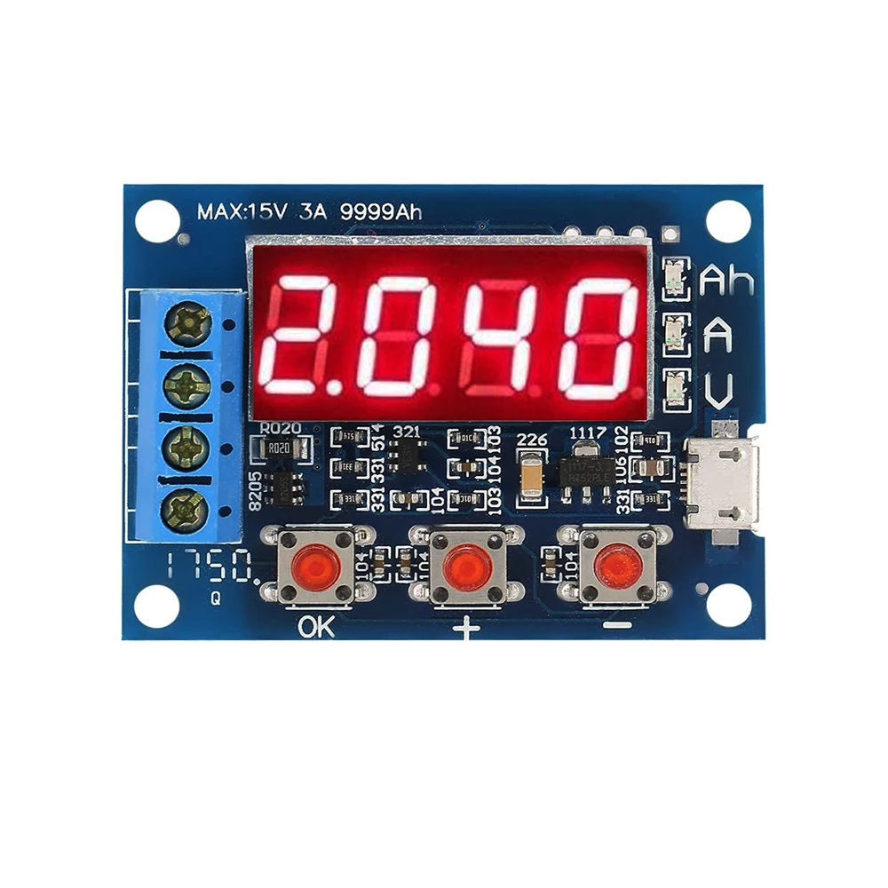 ZB2L3 Battery Tester Test Resistance Lead-acid Capacity Discharge Meter LED Digital Display 18650 Lithium Battery Power Supply