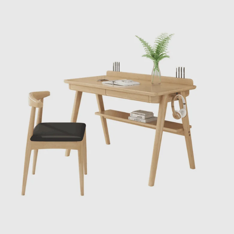 Modern Simple Home Study Solid Wood Desk, Student Home Study bookcase, University Office Desk