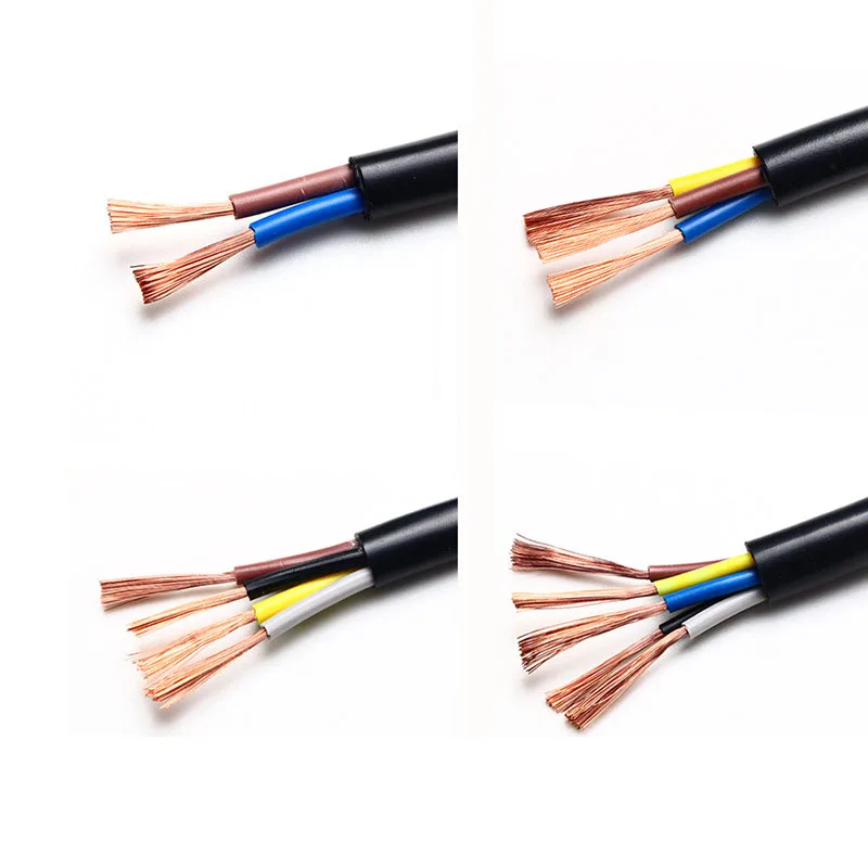 JH RVV Cable 4 Core 1.5MM 2.5MM 4MM 6MM 6MM  PVC Insulated and Sheathed Electrical Power Wire Flexible Cable