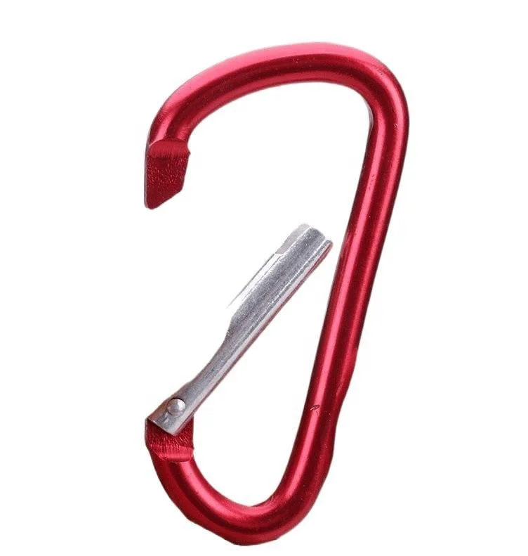 Portable Size 8 Aluminum Keychain Carabiner D Shape Hook Durable Sport Accessories Aluminum Carabiner Clip D Shape Buckle
