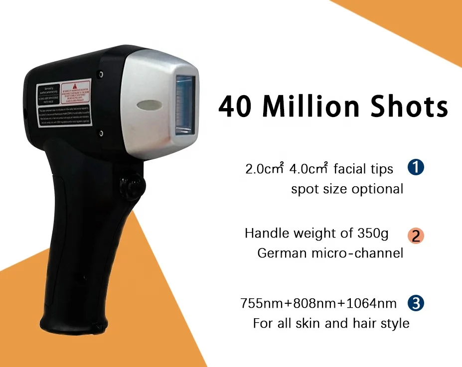 Ice Titanium 1600W Diode Laser Hair Removal Machine Micro Channel Germany Jenoptik Laser Bar Triple Wavelength 755+810+1064 SHR