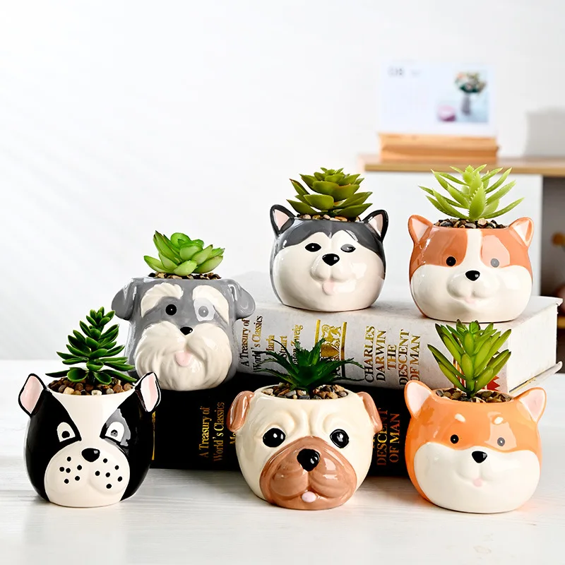 Home Garden Ornaments Mini Potted Plants Creative Animal Shape Pottery Planter Multi Colour Ceramic Cute Owl Flower Pot