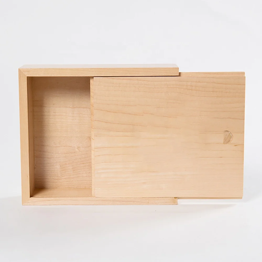 Factory Fashion Custom sliding lid maple wood