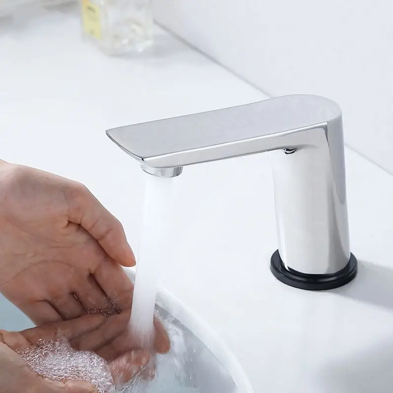 Hot Selling bathroom Stainless Steel electric water tap sensor modern basin faucets