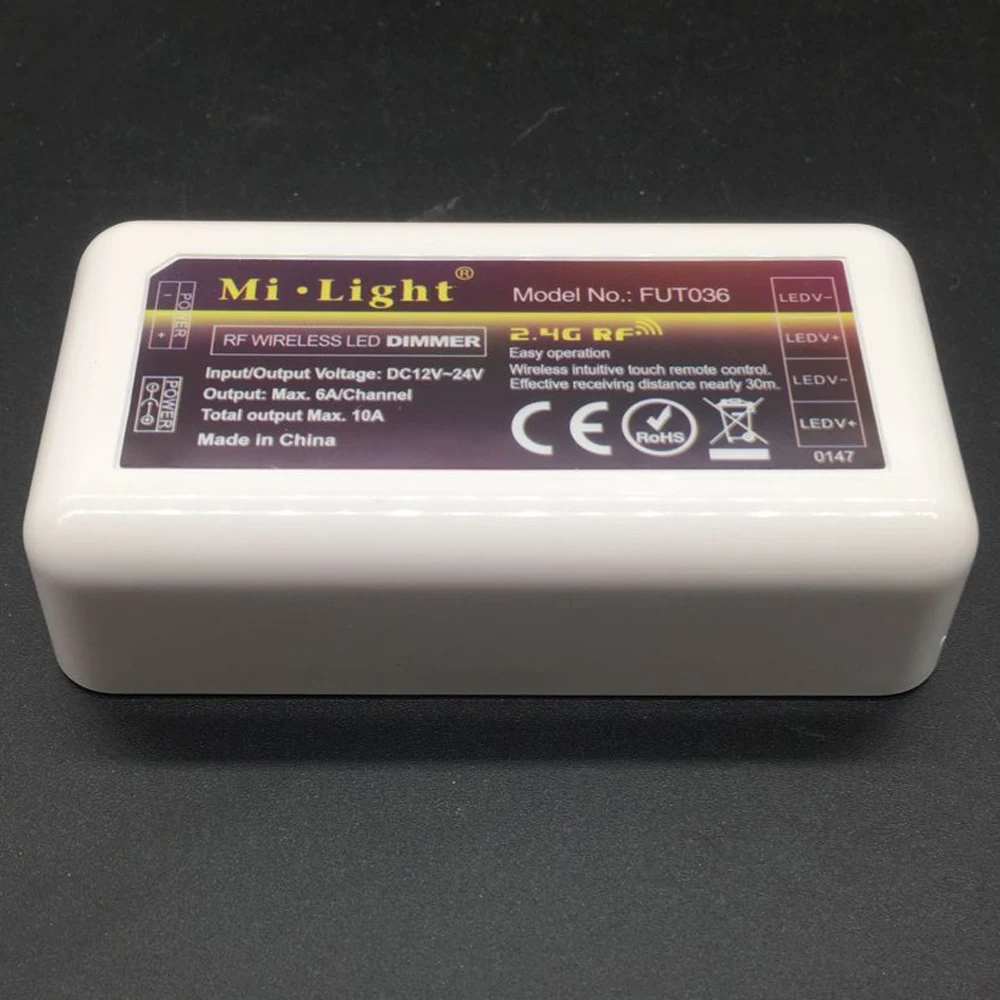 Miboxer FUT036 выключатели со светодиодным индикатором 12V-24V одного цвета 2 канала 4G