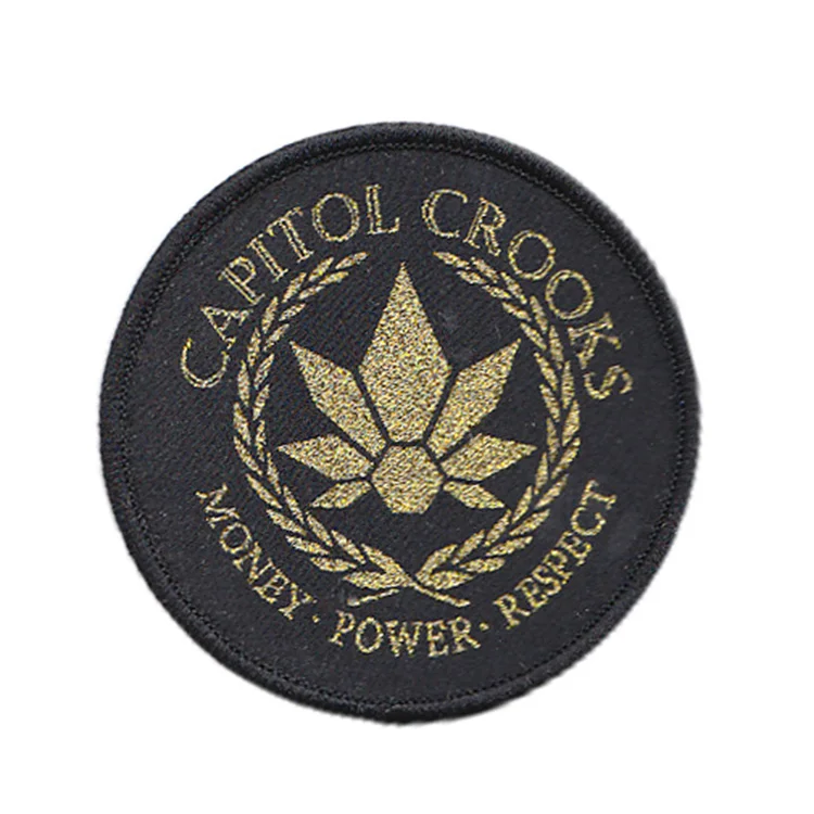 
eco-friendly custom fashion gold thread embroidery garment embossed decorative satin 3d woven badges clothing patch with logo 