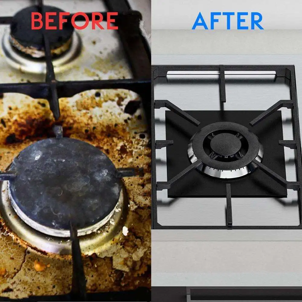 Reusable Easy To Clean Non-Stick Stovetop Burner Liners Heat Resistant Stove Burner Covers Gas Range Protector